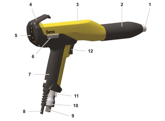 OptiSelect GM03 Pistola manual com ecrã LED de alta tensão para equipamentos manuais OptiFlex 2 B