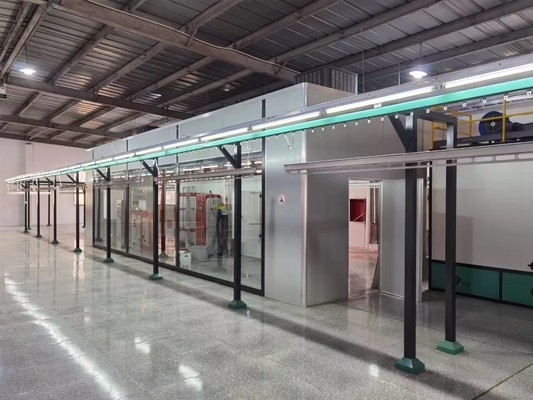 linha de revestimento automática do pó 40m/Hour para o Mdf de madeira da mobília da placa de madeira