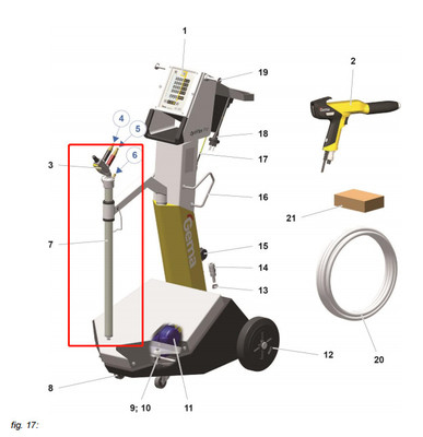 1009679 Equipamento de revestimento Peças sobressalentes Unidade de fluidificação / sucção Optiflex Pro B