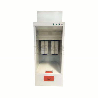 Manual portátil de dois filtros pequena cabine de revestimento em pó