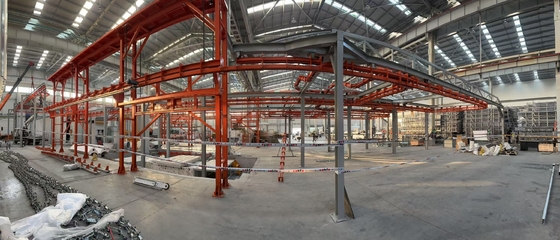 Linha de revestimento de pó do sistema de transportador sem potência de perfil de alumínio horizontal