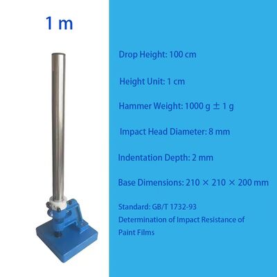 Teste de impacto de filme de pintura / Teste de impacto de martelo de queda - Teste de resistência ao impacto de tinta de revestimento metálico (Gb/T 1732)