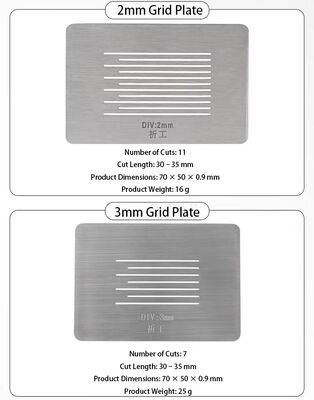 Kit completo de ensaio de adesão de corte cruzado com cortador de grade de 1 mm, placa de guia e ferramentas